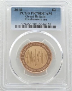 2018 Mary Shelley Frankenstein £2 Two Pound Gold Proof Coin PCGS PR70 DCAM - Picture 1 of 2