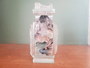Vintage Eastek Werbe Werbung umgekehrt bemalt Flasche China Tiger - Bild 1 von 8