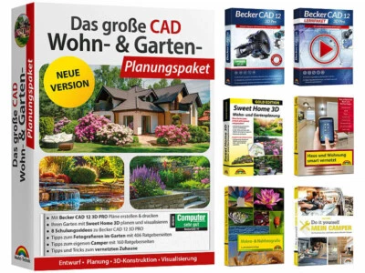 Das große CAD Wohn- und Garten-Planungspaket 2023  E-Books + BeckerCAD 12 3D Pro - Bild 1 von 2