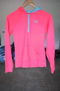 Fila Sport Girls XL (16) Pink Long Sleeve 1/4 Zip Front Pocket Activewear Jacket - Picture 1 of 6