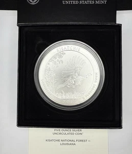 2015-P 5 oz ATB Kisatchie, LA America the Beautiful Silver Coin w/Box & COA - Picture 1 of 2