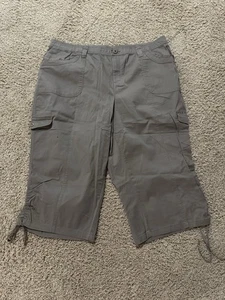 MINT Women's Cato Brown Cargo Capris Size 20W Stretch Mid Rise - Picture 1 of 2