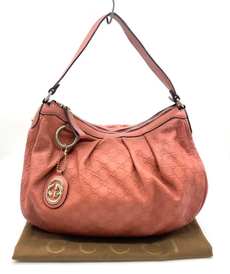 Authe Gucci GG Guccissima Leather Salmon Pink 232955 one shoulder Bag 1-0231111 - Image 1 of 4
