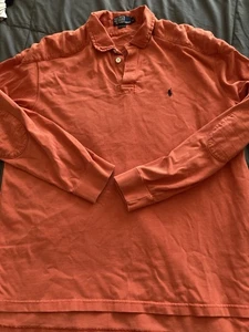 Camisa Polo Ralph Lauren Hombre Naranja Manga Larga Rugby Talla XL - Imagen 1 de 7