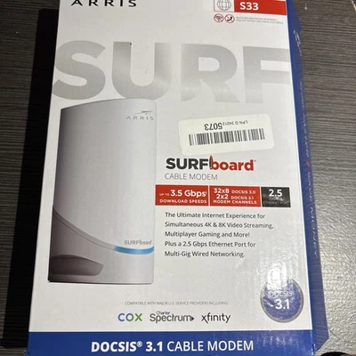 ARRIS (S33) - Cable Modem - Fast DOCSIS 3.1 Multi-Gigabit Cable Modem For Comcas - Image 1 of 4