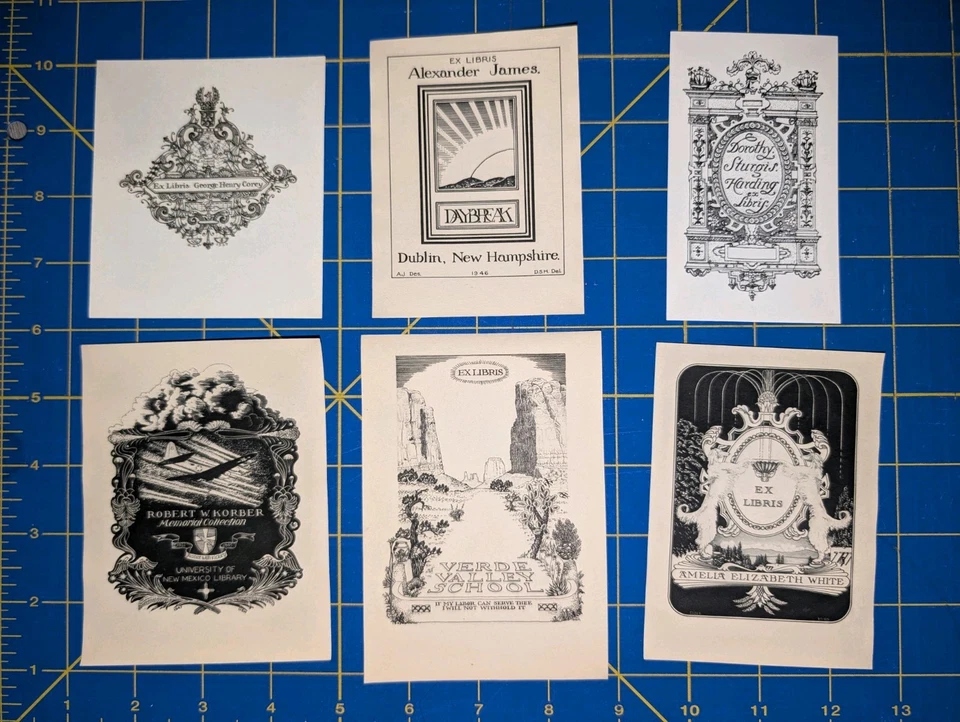 6 Ex libris By Dorothy Harding (Artist) bookplate Foto 1 de 1