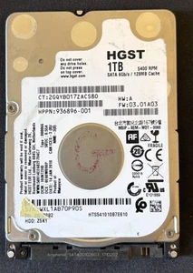 HGST 1TB 2.5" SATA 5400RPM Laptop HDD Hard Disk Drive HTS541010B7E610 - Picture 1 of 2