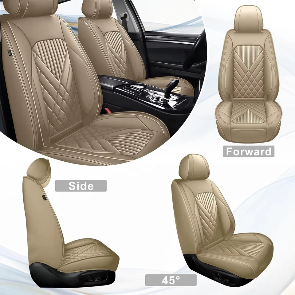 Front&Rear 5-Seat Covers PU Leather Full Set For Lincoln MKS 2009-2016 Foto 1 de 4