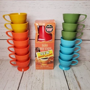 Vintage Solo Cozy Cups 50 Minen 14 grün gold orange blau Lifetime Halter MCM - Bild 1 von 10