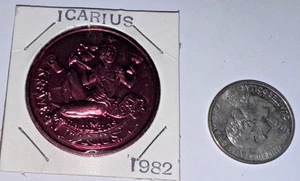 Krewe of Icarius /Icarius Loves New Orleans 1982 Mardi Gras Doubloon #186 Purple - Picture 1 of 3