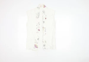 Whistles Women's White Floral Linen Blouse, Size 10 - Picture 1 of 12