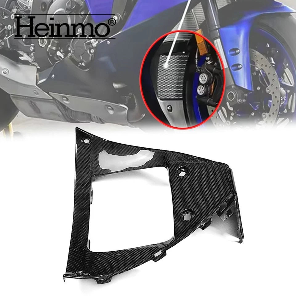 For 2020-2024 2025 R1 R1M Real Carbon Fiber Abdomen Radiator Guard Cover Panel - Imagem 1 de 4