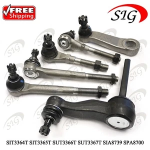 For 1998-2002 Lincoln Navigator RWD Inner Outer Tie Rod Pitman Idler Arm 6PC Kit - Picture 1 of 5