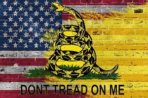 DONT TREAD USA BANDERA 50/50 (paquete de 2, 4,5" x 3") pegatina de vinilo impresa a todo color - Imagen 1 de 3