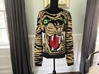 Authentic Gucci Unisex Black & Gold Jacquard Tiger Sweater/Pullover Size S