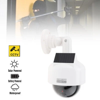 Solar Powered Dummy Security Camera CCTV Surveillance Cam Fake IR LED Flashing - Image 1 of 4
