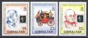 Gibraltar 1990 Yvert 607/09 150th Aniv. Erstmarke postfrisch ss - Bild 1 von 1