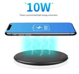 Cargador inalámbrico rápido, almohadilla de carga de 10 W compatible con iPhone Samsung Xiaomi Reino Unido - Imagen 1 de 12