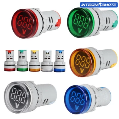 22mm 220V AC LED Voltmeter 20-500V Round Voltage Met