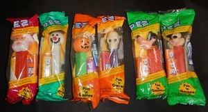 NEW Lot of 6 PEZ Candy Dispensers, Mickey, Goofy, Santa, Snowman, Skull, Pumpkin - Picture 1 of 4