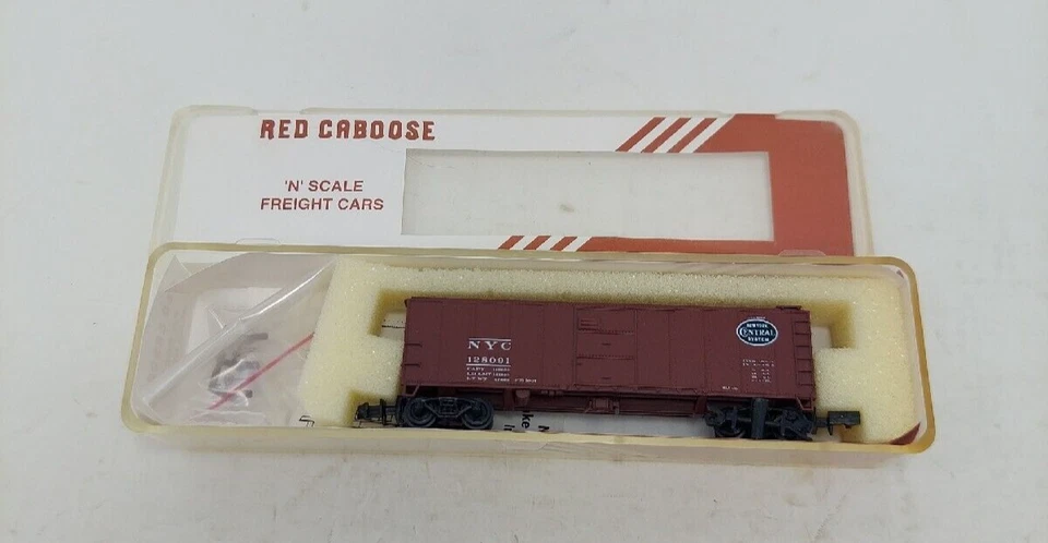 N Scale Red Caboose 40' Steel ARA X29 New York Central Box Car 17050-11 RTR NIB - Image 1 of 4