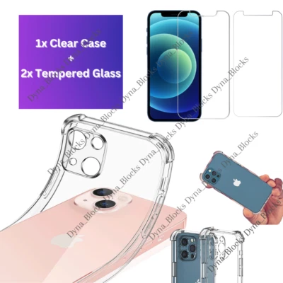 Funda protectora de pantalla transparente 2X para iPhone 12 11 Pro Max XR Xs X 8 7 Plus Foto 1 de 4