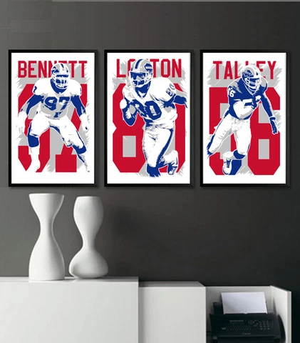 BUFFALO BILLS art print/poster FAN PACK #4 3 PRINTS! DARRYL TALLEY Cover