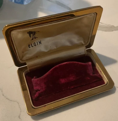 Vintage 1930-40 Elgin Watch Case With Warranty Paper No Watch Perfect Clam Shell - Image 1 of 4