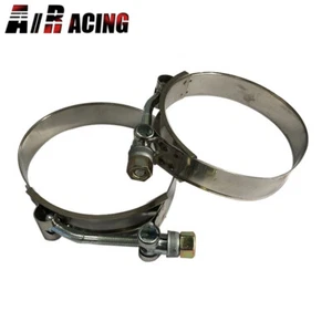 2Pcs 3" Stainless Steel T-Bolt Clamps Turbo Intake Silicone Hose Coulper Clamps - Picture 1 of 5