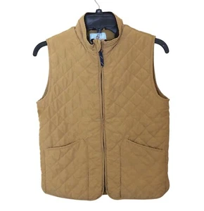 Boys Size 10/12 Puffer Vest Tan Soft Quilted Zips Lined Pockets 34” Chest EUC - Picture 1 of 11