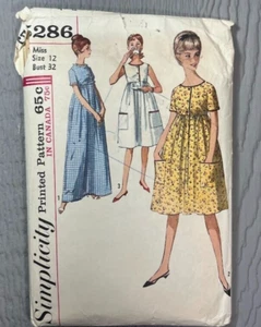 DRESS Maxi or Below Knee RARE Simplicity 5286 Vtg 1963 Sewing Pattern Size 12 - Picture 1 of 5