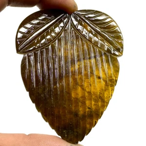 182 Cts Certified Natural Carved Tourmaline Leaf 71x56mm Bi Color Loose Gemstone - Picture 1 of 19