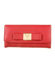 New Red Prada Saffiano Lux Leather Wallet with gold hardware - Picture 1 of 5