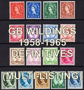 1958 -1965 SG570 - SG586 WILDING Definitives (Multiple Listing) Unmounted Mint - Picture 1 of 28