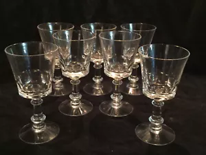 Vintage Stck 7 Daumenabdruck 4-3/4" Stiel Cordial Schnaps Gläser - Bild 1 von 4