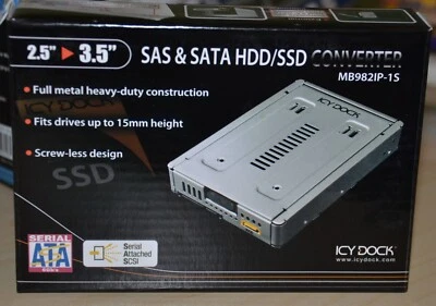 IcyDock 2/5" to 3.5" SAS & SATA HDD/SSD converter MB982IP-1S new - Image 1 of 4