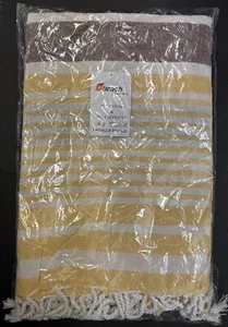 Yellow & Purple Striped Beach Towel - Picture 1 of 4