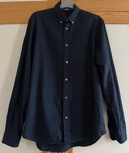 Alexander Mcqueen Men's Navy Long Sleeve Cotton Shirt Size IT 46/ S - Picture 1 of 6