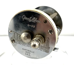 Carrete de fundición de cebo Great Lakes S 30 - Carrete de pesca vintage Marysville MI grabado - Imagen 1 de 6