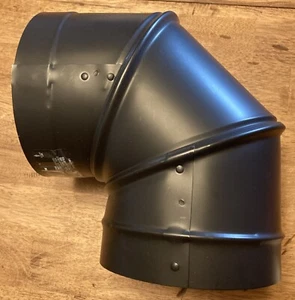 DuraVent DuraBlack 6" tubo stufa a parete singola 90 gradi senza gocce, nero - Foto 1 di 5