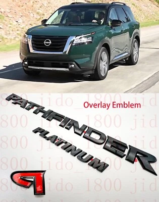 Gloss Black Overlay EMBLEM FITS 2022-2024 NISSAN PATHFINDER Platinum MODELS - Image 1 of 4