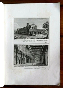 1795. Antike Radierung: ROM: BASILIKA S.PAOLO Außerhalb der Mauern, INNEN Basil. FERTIG - Bild 1 von 2