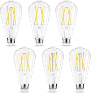 Edison Bulbs, E26 LED Bulb 60 Watt Non-Dimmable, 4000K Daylight White, ST58 Vint - Picture 1 of 12