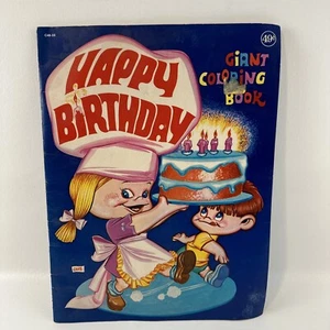 Vintage Happy Birthday Coloring Book Childrens Playmore Inc Used - Picture 1 of 8