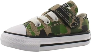 Converse Chuck Taylor All Star 1V Low Top Black/Khaki Camo Boys Shoes - Picture 1 of 9