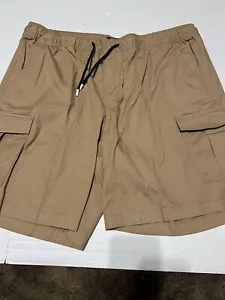 Perry Ellis America Mens Khaki Shorts Size XXL Casual Drawstring Cargo E208 - Picture 1 of 5