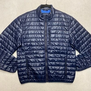 J. Crew Puffer Primaloft Men's L Blue Glossy 3 In 1 System Full Zip Packable - Picture 1 of 13
