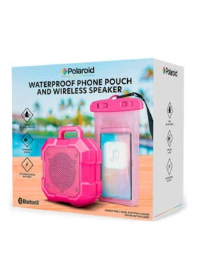 Polaroid PBT9520PK Waterproof Bluetooth Wireless Speaker & Phone Pouch (Pink) - Image 1 of 2