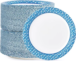 8.375 Inch Disposable Paper Plates, 300 Count Soak and Cut Proof Printed Paper P - Picture 1 of 12