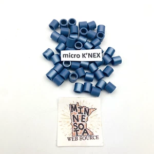 50 MICRO Knex Metallic Blue Spacers 3-Wide - K'nex Small Tiny Mini Parts - Picture 1 of 2